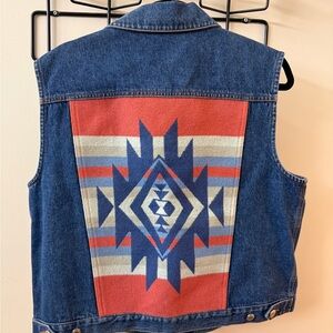 Pendleton Blue Denim-Look Wool Blend Shirt Jacket
